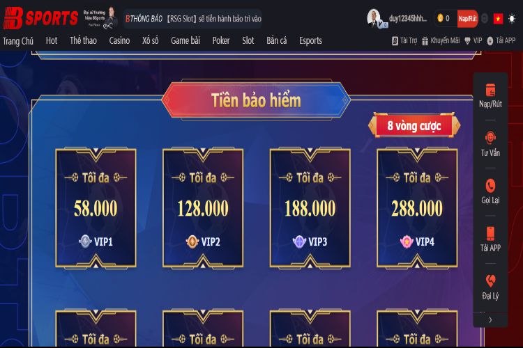 Khuyến mãi Bsport bảo hiểm cược cho từng trận đấu được Bsport chỉ định