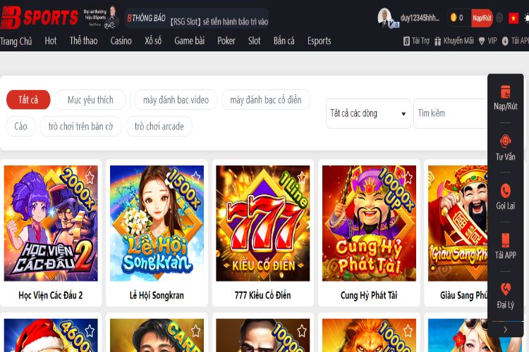 Các trò nổ hũ độc đáo từ BT Gaming trên nhà cái Bsport