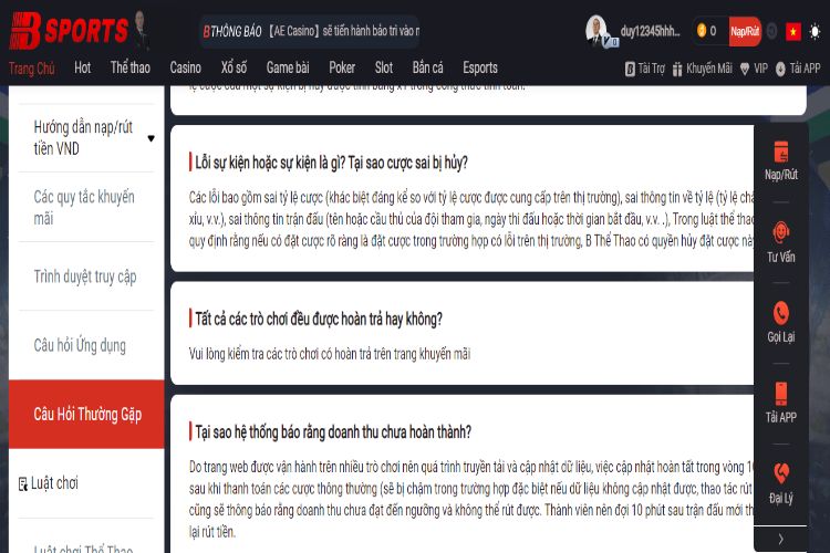 Chuyên mục Câu hỏi thường gặp để khách hàng Bsport tham vấn