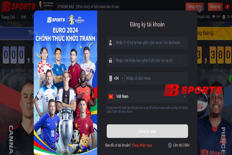 Đăng ký nhanh làm khách hàng của Bsport qua SĐT