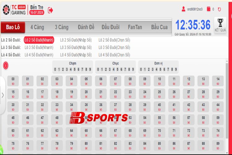 Đánh bao lô trên nhà cái Bty6151