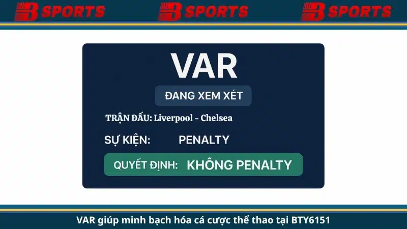 VAR giúp minh bạch hóa cá cược thể thao tại BTY6151